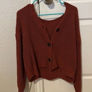 Super cute burgundy sweater! Worn only a few times!
